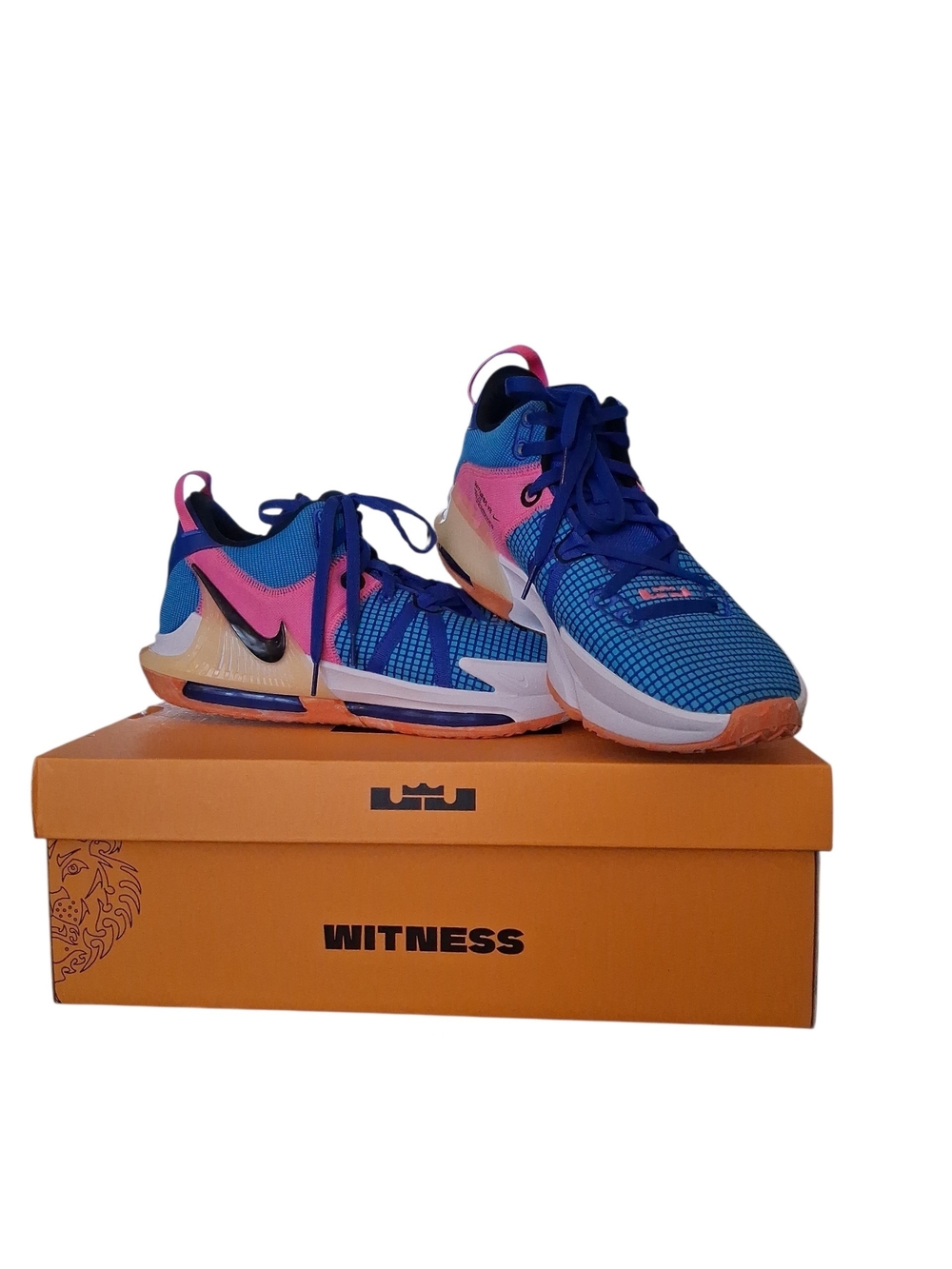 Nike Lebron Witness Womens/mens Basketball Sneakers Blue & Pink Size W14/M15.5